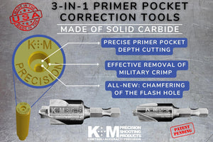 K&M Premium Carbide 3-in-1 Primer Pocket Correction Tool
